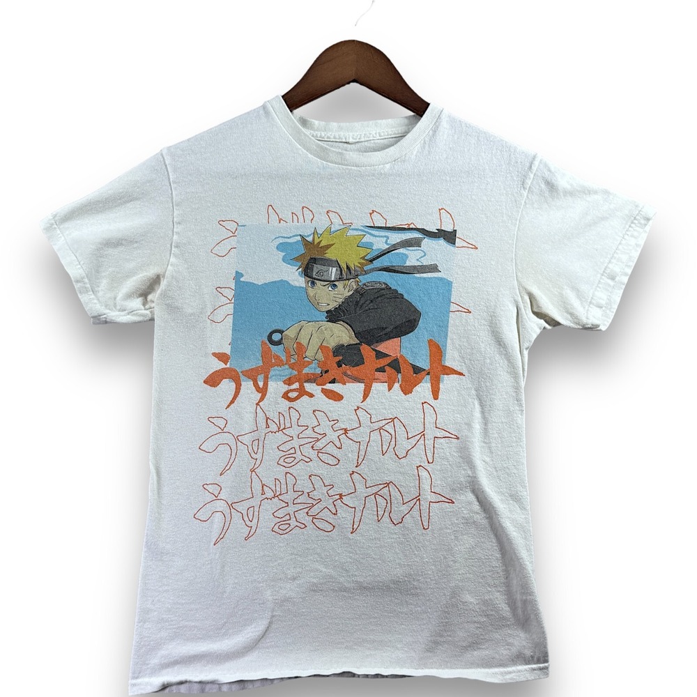 Naruto Shippuden Collection Uzumaki Graphic T-Shirt White Mens Small Viz Media